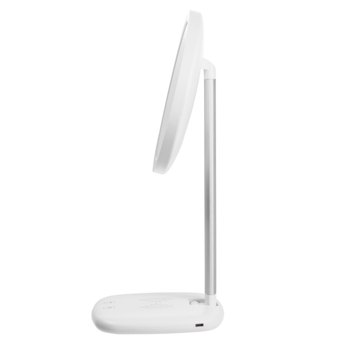 Зеркало Luazon KZ-08, подсветка, настольное, 30 диододов, беспроводная зарядка, лампа, белое Зеркало Luazon KZ-08, подсветка, настольное, 30 диододов, беспроводная зарядка, лампа, белое