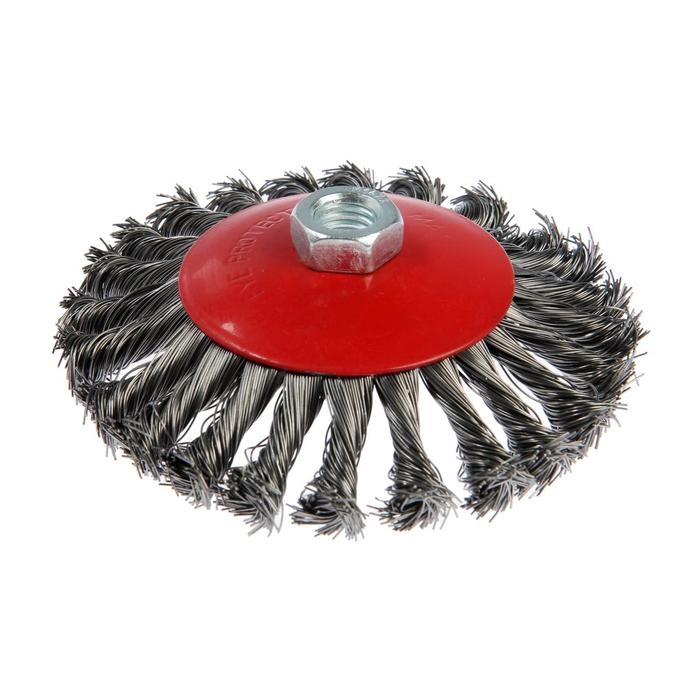 Щетка металлическая для УШМ ЛОМ, крученая проволока,  Щетка металлическая для УШМ ЛОМ, крученая проволока, "тарелка", М14, 125 мм