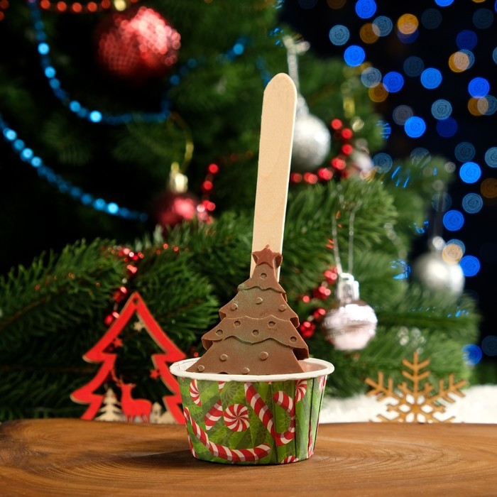 Новый год. Фигурный шоколад Новый год. Фигурный шоколад "Горячий шоколад с маршмеллоу "Новогодняя ёлочка", 65 г