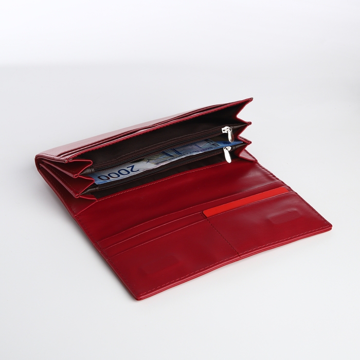 Кошелёк женский на магните, цвет бордовый