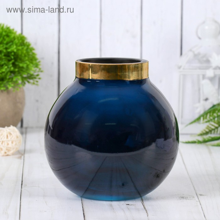 Ваза Ваза "ТИТАНИЯ-синяя ТОКИО-2" d-5,5см, 14х11 см, микс