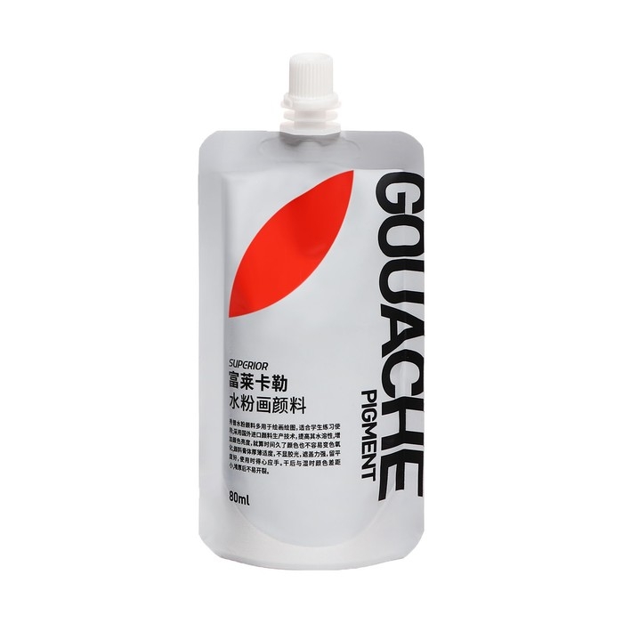 Гуашь художественная 80 мл, в дой-паке с крышкой, розовый Гуашь художественная 80 мл, в дой-паке с крышкой, розовый