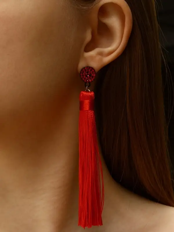 Серьги &laquo;Кисти&raquo;, гармония, красные, L кисти 8.5 см