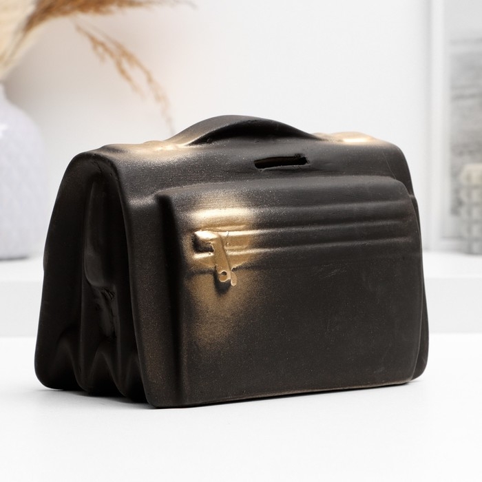 Копилка Копилка "Барсетка" черная, 18х12х13см