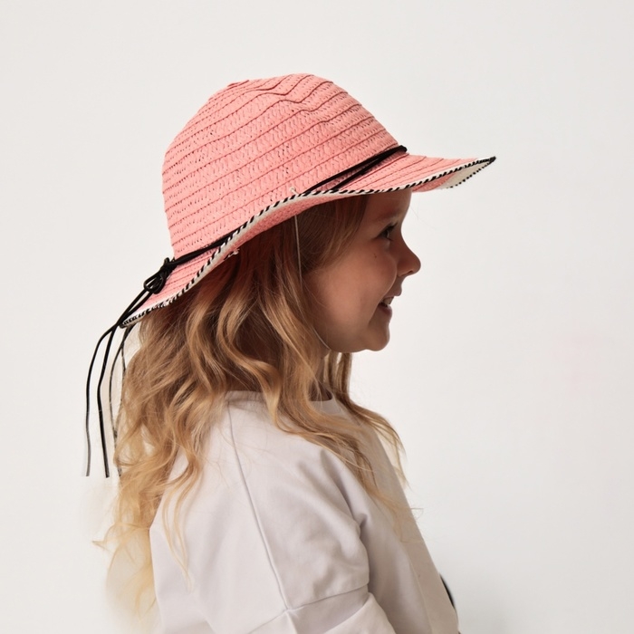 Шляпа для девочки MINAKU Шляпа для девочки MINAKU "Куколка", размер 50, цвет розовый