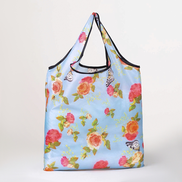 Сумка хозяйственная без застёжки, складная, цвет голубой Сумка хозяйственная без застёжки, складная, цвет голубой