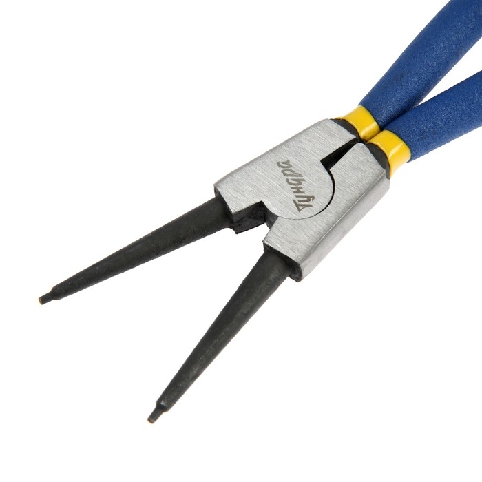 Съемник внешних стопорных колец ТУНДРА, прямые губки на разжим, 170 мм Съемник внешних стопорных колец ТУНДРА, прямые губки на разжим, 170 мм