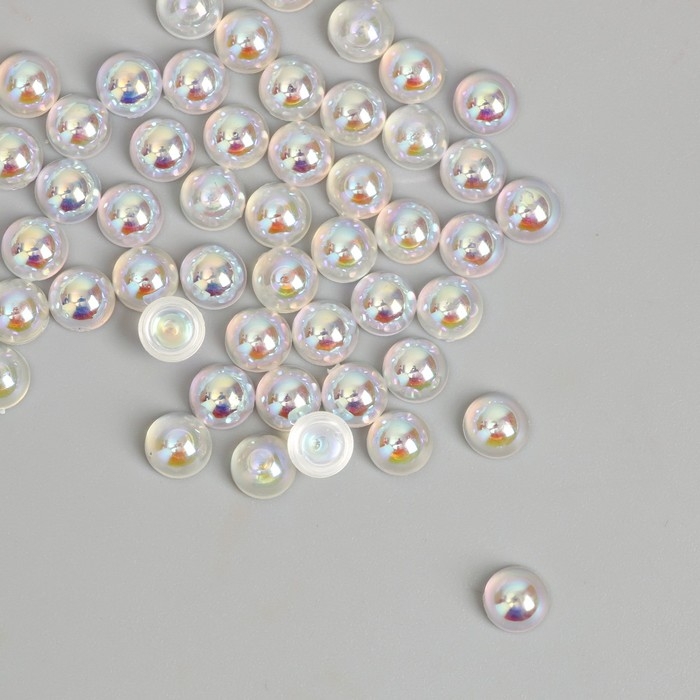 Декор для творчества пластик Декор для творчества пластик "Переливающиеся половинки" набор 50 шт 0,6х0,6 см