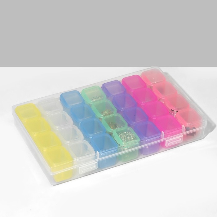 Подставка под украшения с футлярами 28 мест, 17×11×2,5 см, цвет разноцветный Подставка под украшения с футлярами 28 мест, 17×11×2,5 см, цвет разноцветный