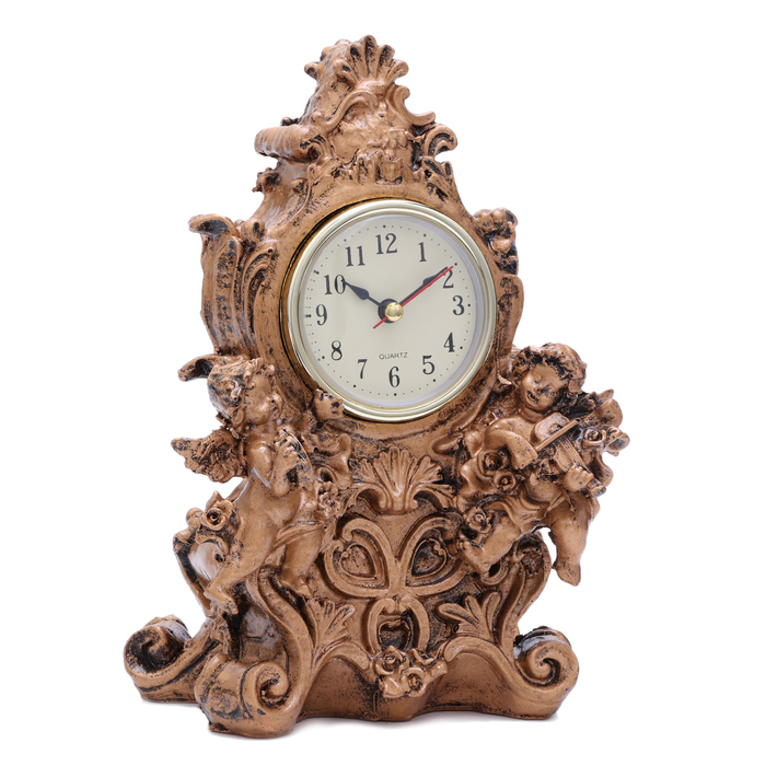 Часы настольные интерьерные на батарейках Часы настольные интерьерные на батарейках "Дуэт ангелов", 13 х 10 х 20.5 см, d-5.5 см