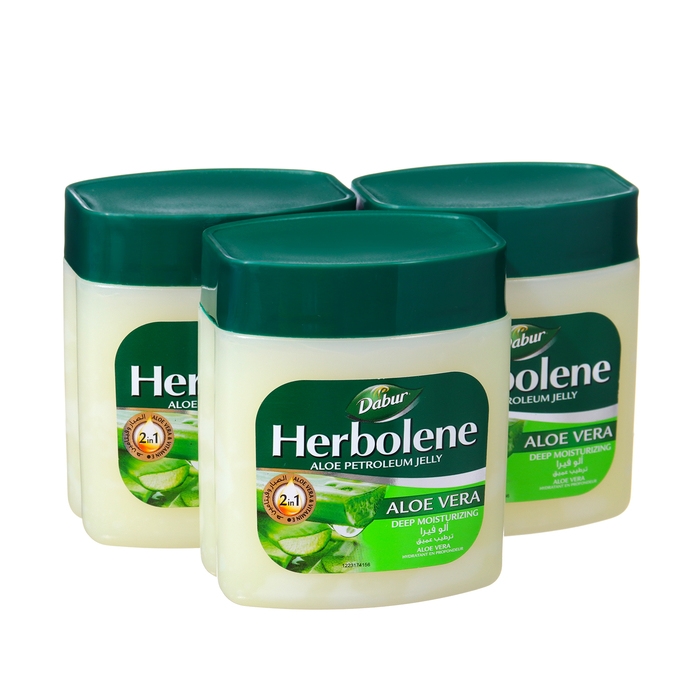 Вазелин для кожи Dabur Herbolene алоэ вера и витамин Е, увлажняющий, 3 шт по 115 мл Вазелин для кожи Dabur Herbolene алоэ вера и витамин Е, увлажняющий, 3 шт по 115 мл
