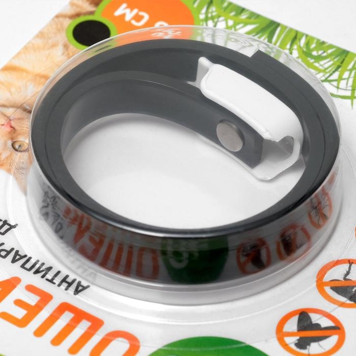 Биоошейник от паразитов Биоошейник от паразитов "ПИЖОН" для кошек от блох и клещей, черный, 35 см