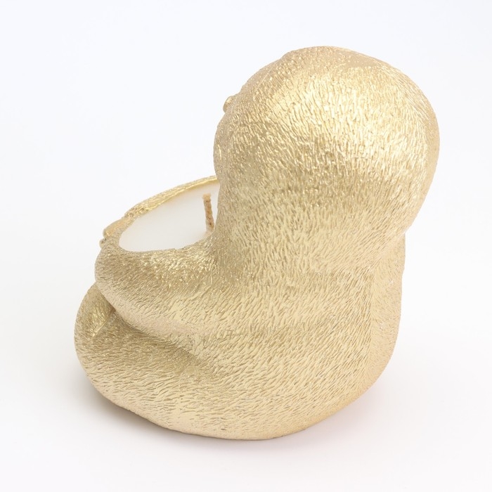 Свеча  Свеча "Ленивец" в подсвечнике из гипса,9х10,5х11см, золото