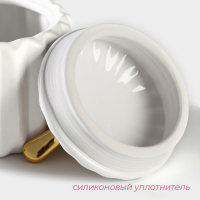 Банка для хранения сыпучих продуктов Доляна «Золотое крыло», 550 мл, 12×14 см, керамическая, цвет белый