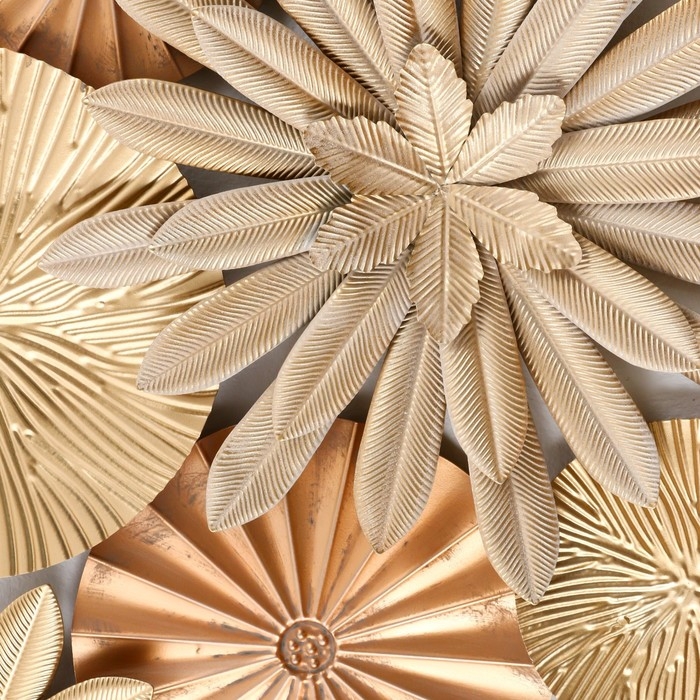 Декор настенный металл  Декор настенный металл "Цветы в пустыне" золото 120х7х60 см