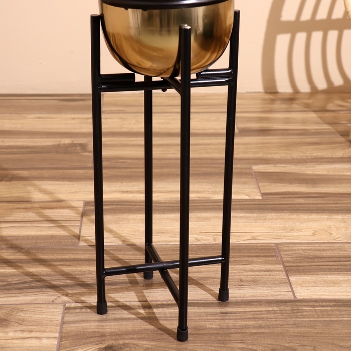 Кашпо на подставке  Кашпо на подставке "Твин" металл (набор 2 шт), диаметр 23 и 19 см