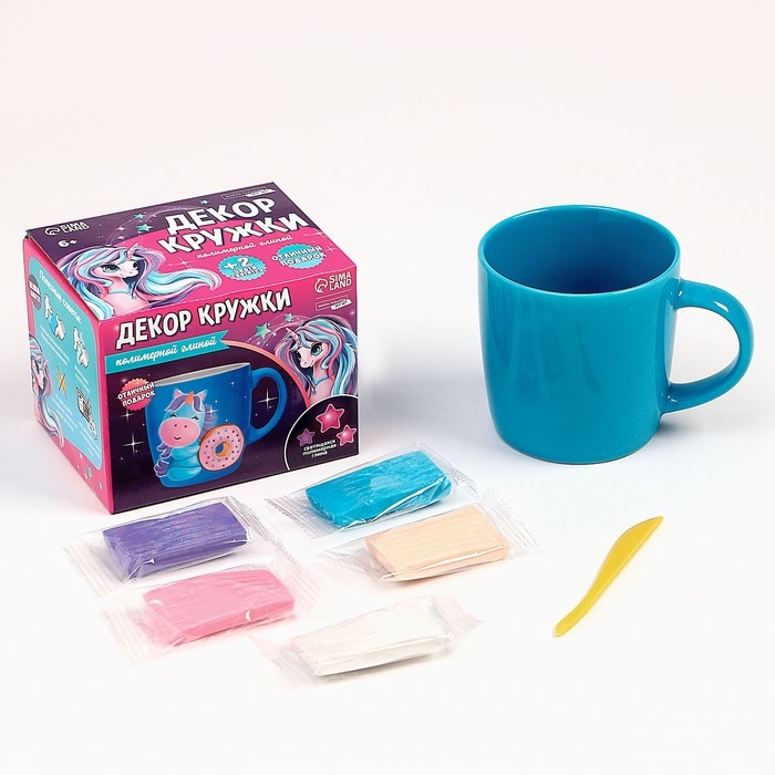 Набор для декора кружки полимерной глиной «Единорог и пончик» Набор для декора кружки полимерной глиной «Единорог и пончик»