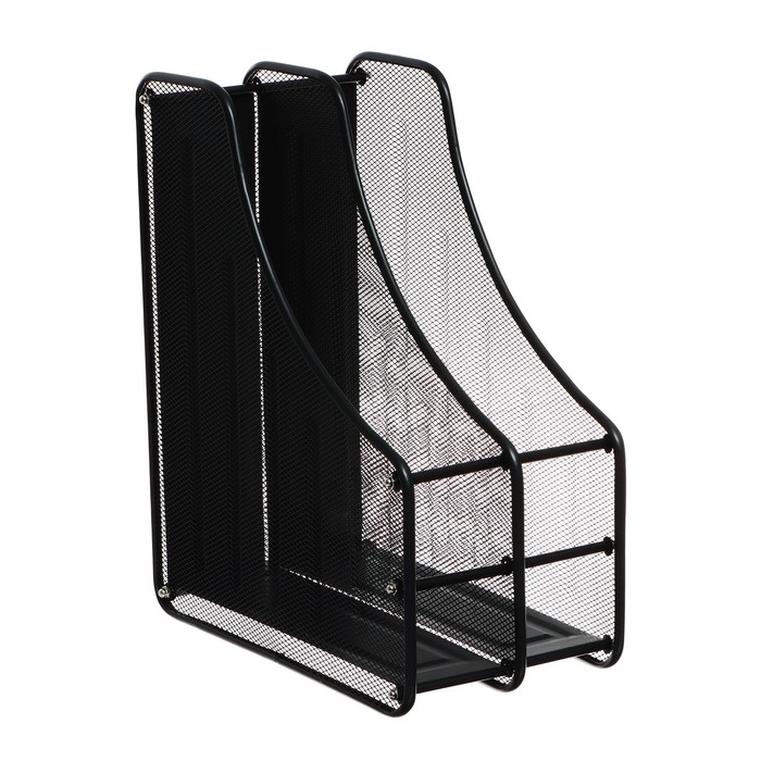 Лоток вертикальный для бумаг, 2 отделения, металлическая сетка, черный Лоток вертикальный для бумаг, 2 отделения, металлическая сетка, черный