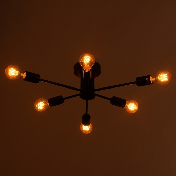 Люстра потолочная "Орион" 6х60Вт Е27 Цвет: Черный