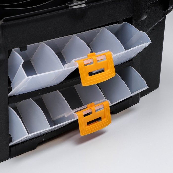 Ящик для инструментов, с двумя консолями и коробками «Уран 21» Ящик для инструментов, с двумя консолями и коробками «Уран 21»