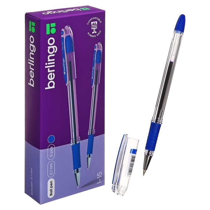 Ручка шариковая I-15, узел 0.7 мм, чернила синие, грип Ручка шариковая I-15, узел 0.7 мм, чернила синие, грип