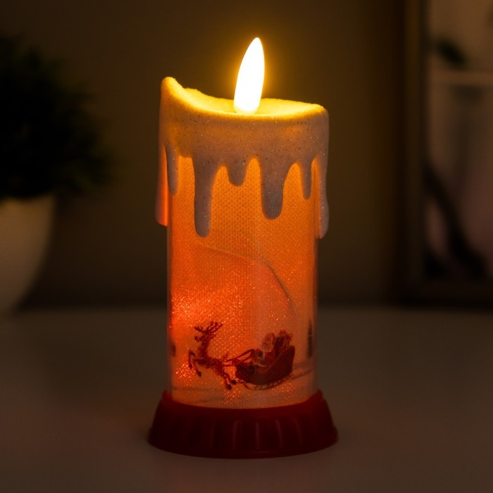 Ночник Ночник " Морозная свеча" LED RGB от батареек LR44 6х6х10 см RISALUX