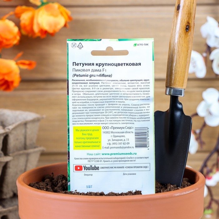 Семена цветов Петуния крупноцветковая Семена цветов Петуния крупноцветковая "Пиковая дама" F1