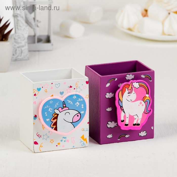 Карандашница «Единороги», 7 × 5 × 8 см, МИКС Карандашница «Единороги», 7 × 5 × 8 см, МИКС