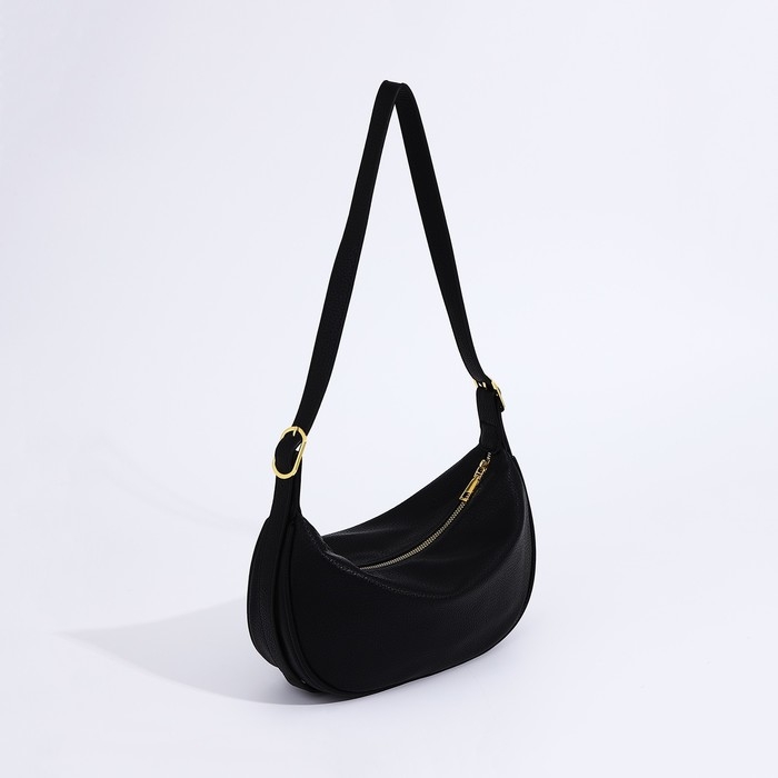 Сумка-багет на молнии, цвет чёрный Сумка-багет на молнии, цвет чёрный