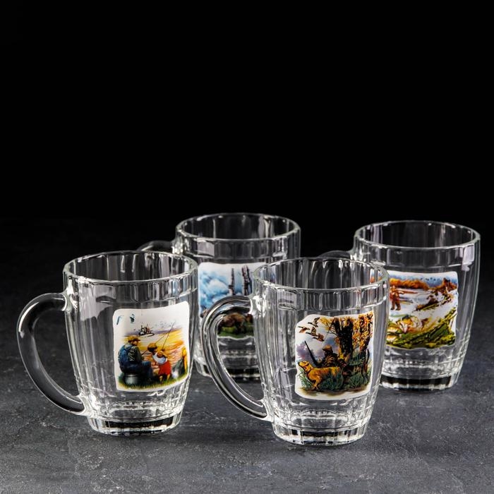 Пивная кружка «Охота-рыбалка», 500 мл, рисунок МИКС Пивная кружка «Охота-рыбалка», 500 мл, рисунок МИКС