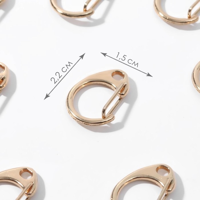 Карабин металлический «Круг», d = 14 мм, 22 × 15 мм, 10 шт, цвет золотой Карабин металлический «Круг», d = 14 мм, 22 × 15 мм, 10 шт, цвет золотой