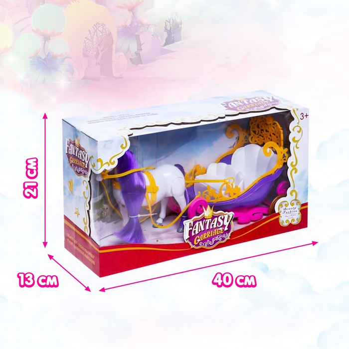 Карета для кукол, лошадь ходит Карета для кукол, лошадь ходит