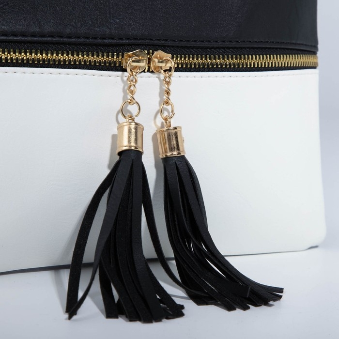 Сумка кросс-боди на молнии, цвет чёрный/белый Сумка кросс-боди на молнии, цвет чёрный/белый