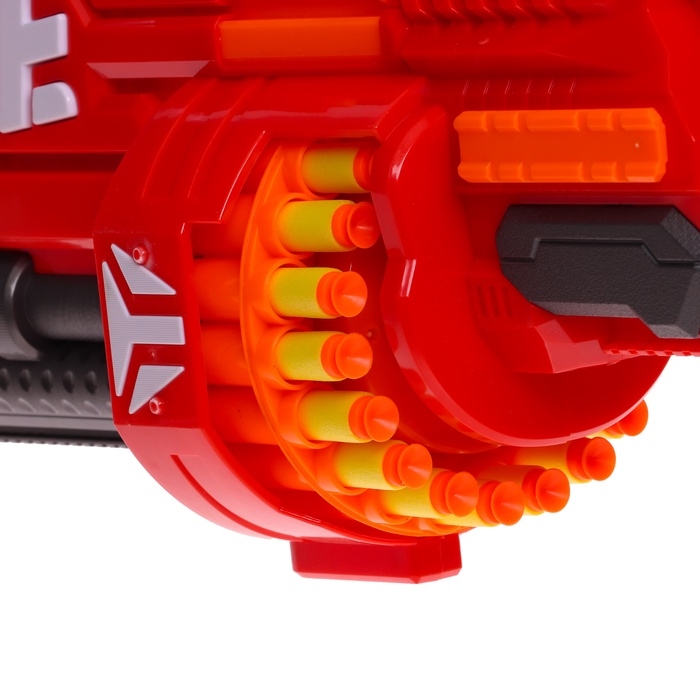 Бластер «Огненный», стреляет мягкими пулями, работает на батарейках Бластер «Огненный», стреляет мягкими пулями, работает на батарейках