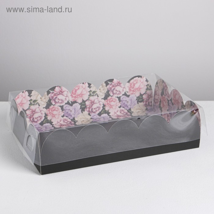 Коробка для печенья, кондитерская упаковка с PVC крышкой, Present, 20 х 30 х 8 см Коробка для печенья, кондитерская упаковка с PVC крышкой, Present, 20 х 30 х 8 см