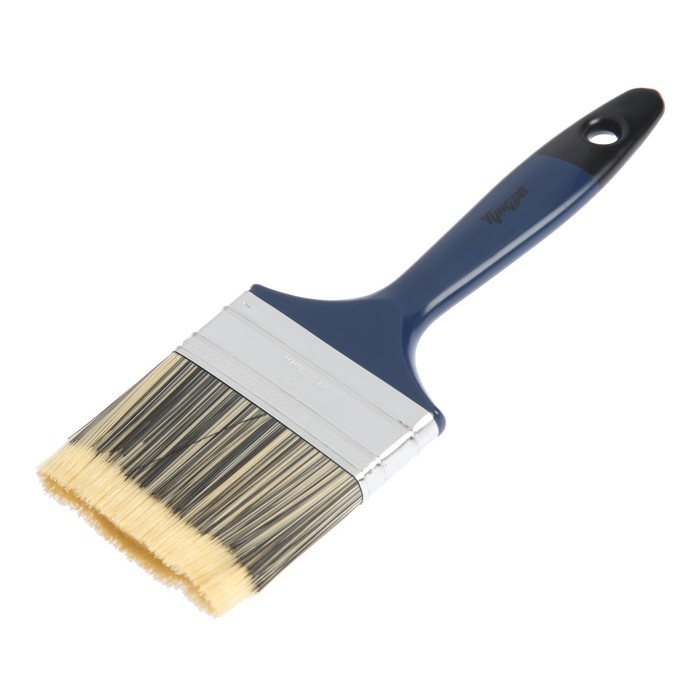 Кисть плоская ТУНДРА, искусственная щетина, пластиковая рукоятка, 3 Кисть плоская ТУНДРА, искусственная щетина, пластиковая рукоятка, 3", 75 мм
