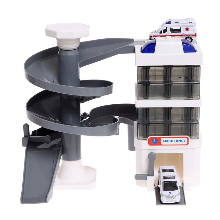 Парковка «Скорая помощь», с 2 машинками, свет и звук Парковка «Скорая помощь», с 2 машинками, свет и звук