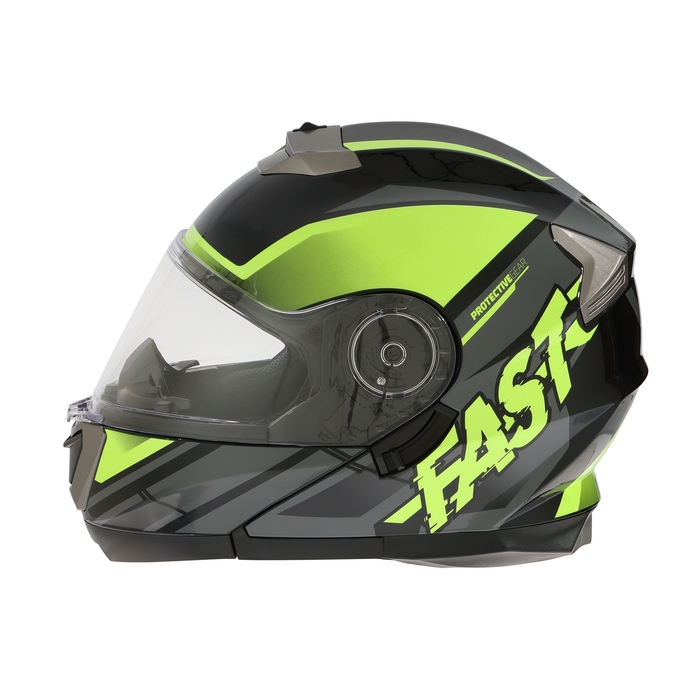 Шлем модуляр с двумя визорами, размер XL (60-61), модель - BLD-160E, черно-желтый Шлем модуляр с двумя визорами, размер XL (60-61), модель - BLD-160E, черно-желтый