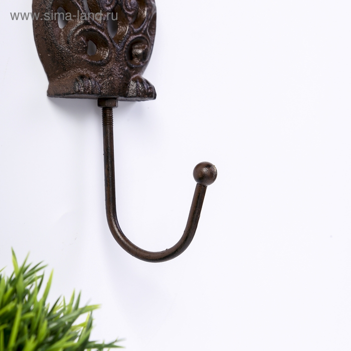 Крючок декоративный металл Крючок декоративный металл "Филин с узорами" 17,5х7,3х6 см