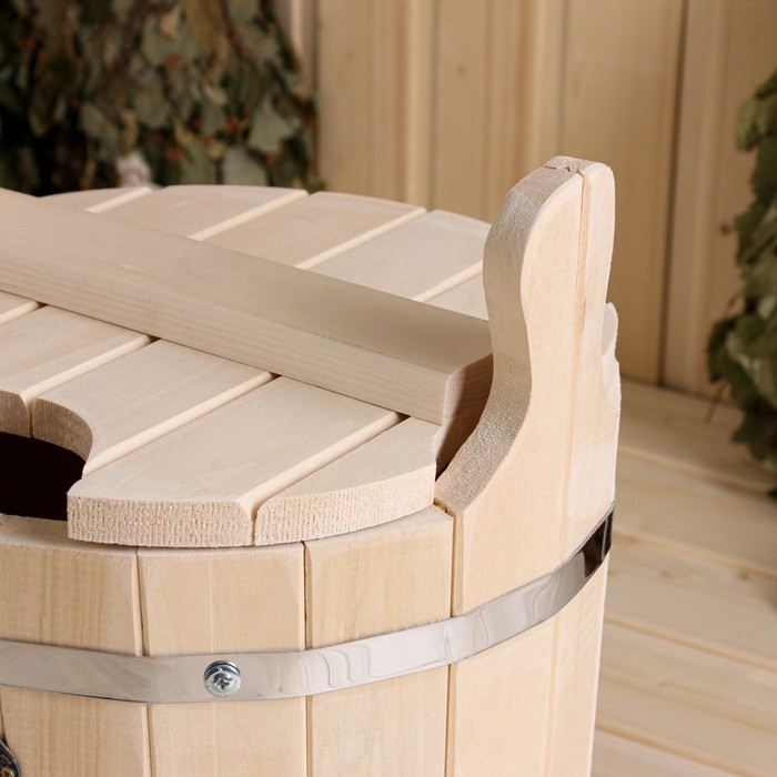 Запарник-ведро из липы, 9 л, с крышкой,  Запарник-ведро из липы, 9 л, с крышкой, "Добропаровъ"