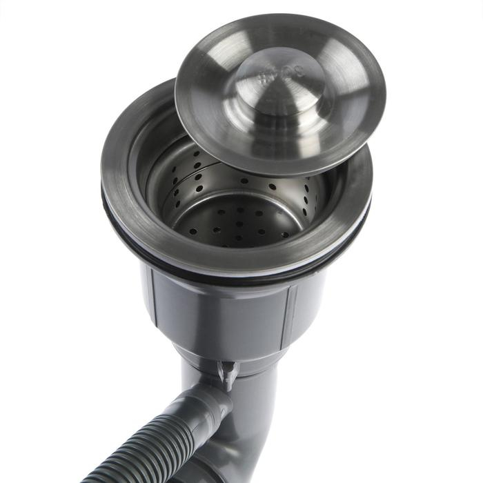 Мойка кухонная AFLORN AF96050F, врезная, S=3,0 и 0,8 мм, 60х50х20 см, сифон, графит Мойка кухонная AFLORN AF96050F, врезная, S=3,0 и 0,8 мм, 60х50х20 см, сифон, графит