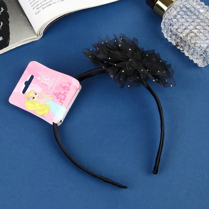 Ободок для волос  Ободок для волос "Школьница" галант блеск, d-10 см 1 см, чёрный