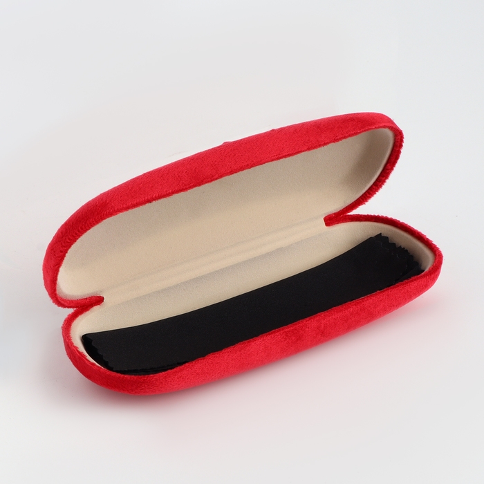 Футляр для очков на хлопушке, длина 16 см, цвет красный Футляр для очков на хлопушке, длина 16 см, цвет красный