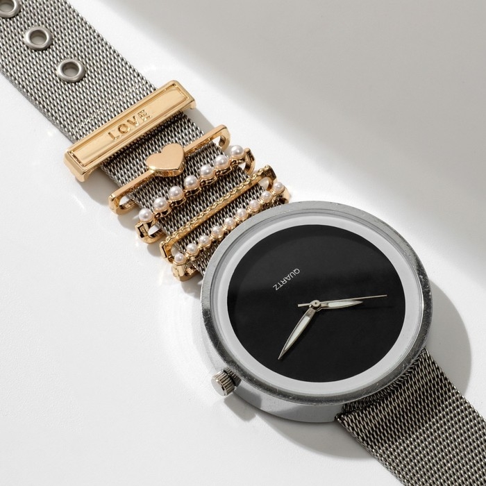 Шармы на ремешок для часов «Любовь», набор 5 шт., цвет белый в золоте Шармы на ремешок для часов «Любовь», набор 5 шт., цвет белый в золоте