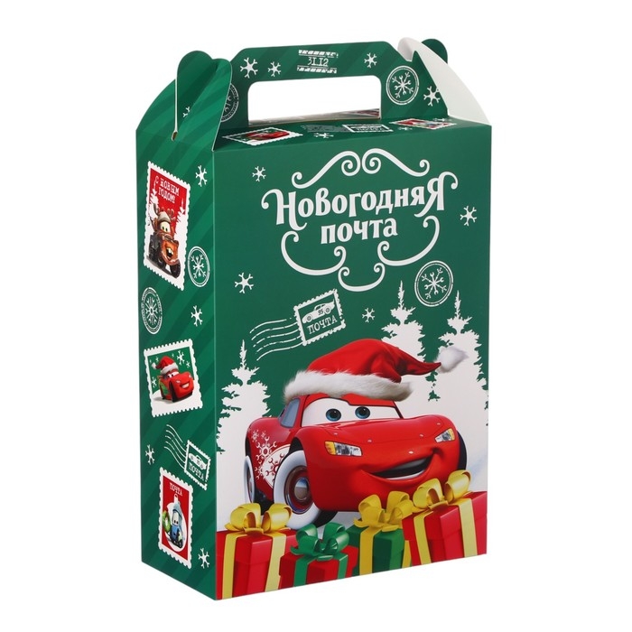 Коробка подарочная складная Коробка подарочная складная "Новогодняя почта", 20х33х10 см, Тачки