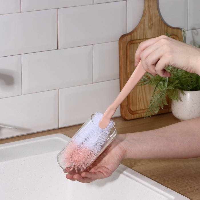 Ёршик для посуды двойной Доляна, 31×6 см, цвет МИКС Ёршик для посуды двойной Доляна, 31×6 см, цвет МИКС