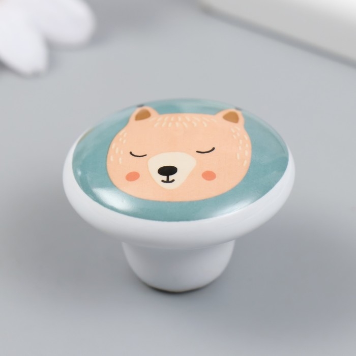 Ручка для шкатулки керамика, металл Ручка для шкатулки керамика, металл "Белочка" 3,8х3,8х2,8 см