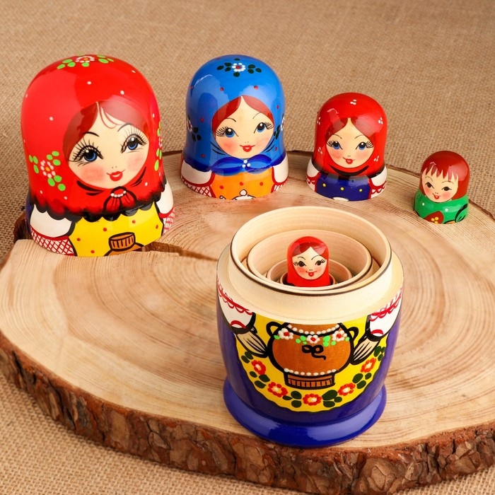 Мартешка  Мартешка "Чаепитие" 18см, 5 кукольная, ручная роспись