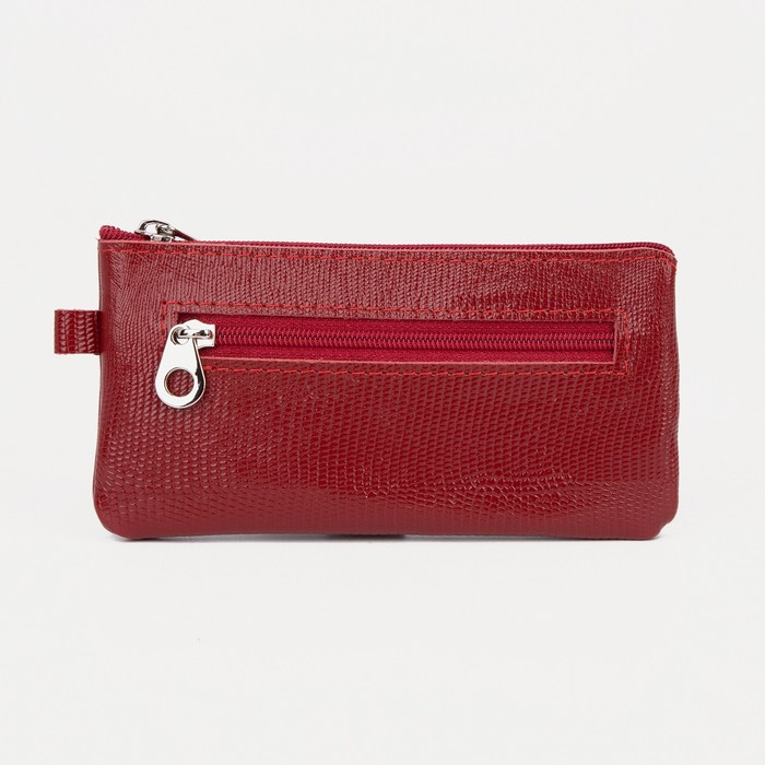 Ключница на молнии, длина 13, 5 см, 2 кольца, цвет красный Ключница на молнии, длина 13, 5 см, 2 кольца, цвет красный