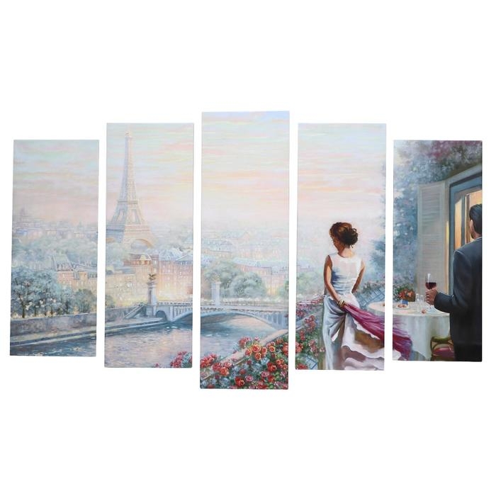 Картина модульная на подрамнике  Картина модульная на подрамнике "Летний Париж" 125х80 см (1-25х80; 2-25х70; 2-25х63)